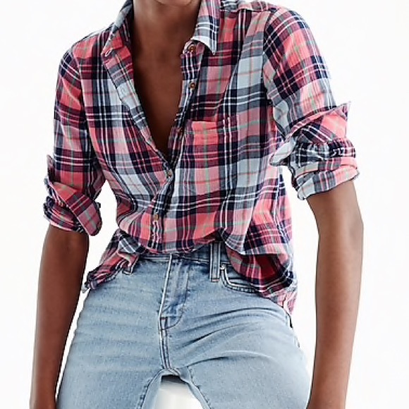 J. Crew Tops - NWOT J.Crew Popover Plaid Shirt